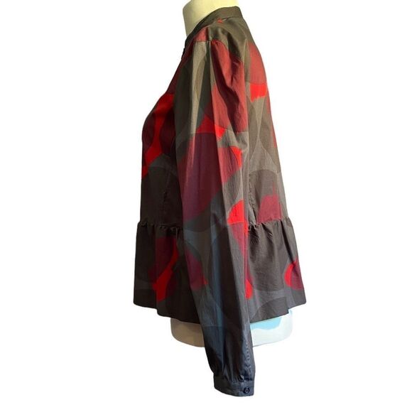 0206 PIAZZA SEMPIONE Red and Grey Colorblock Shirt Size M NEW - Picture 2 of 7